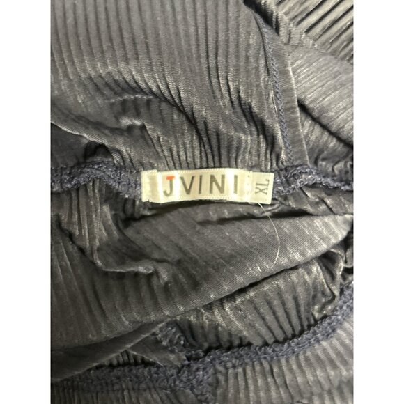 Sleeveless Black V-Neck Asymmetrical Hem Dress By J.Vini Made With Pleated - Picture 5 of 9